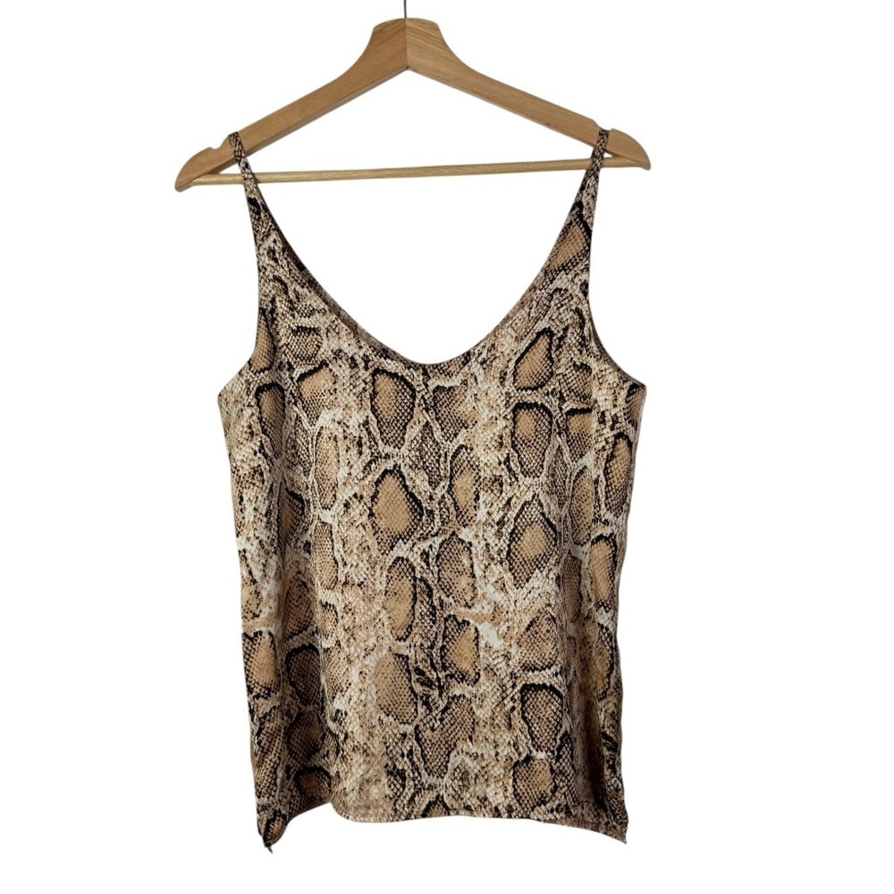 BooHoo Light Brown Snake‎ Print Satin Feel Cami Tank Top 6